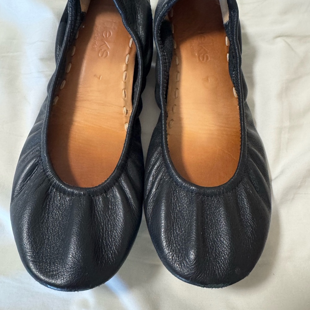 Tieks Black Leather Ballet Flats